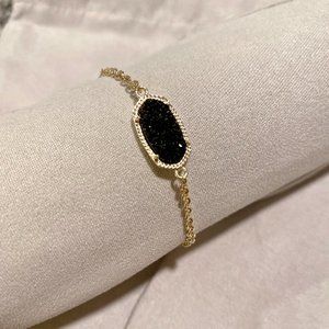 New Kendra Scott Elaina Gold Black Drusy Bracelet
